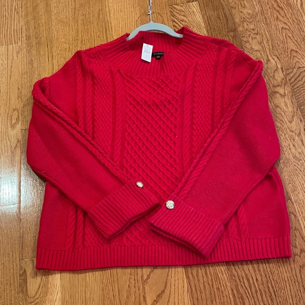 Talbots Vibrant Red Cowl Neck Sweater - Picture 5 of 5
